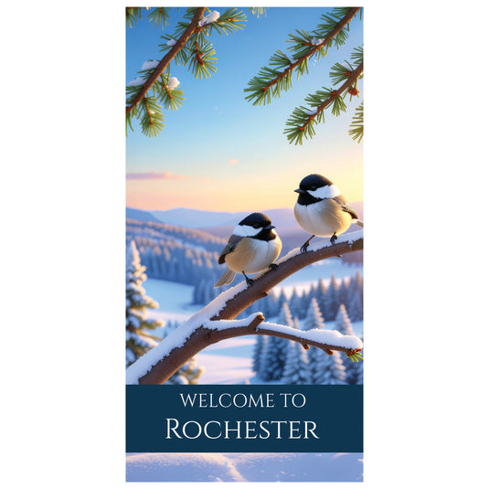 D764 Chickadees - Pole Banner