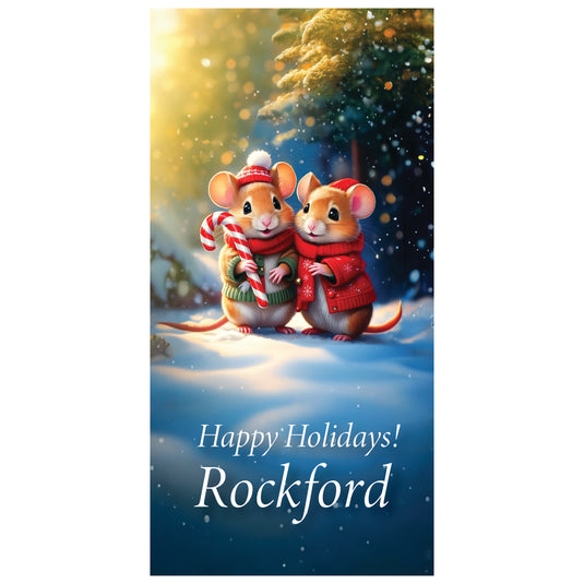 D773 Christmas Mice- Pole Banner