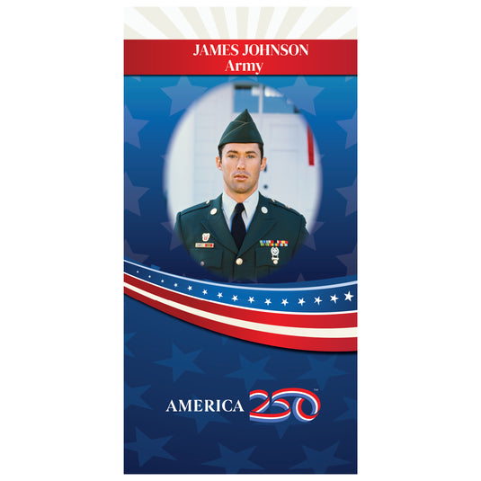 D795 Officially Licensed America250 Hometown Hero Red, White and Blue - Pole Banner