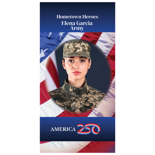 D797 Officially Licensed America250 Hometown Hero Circle Flag- Pole Banner