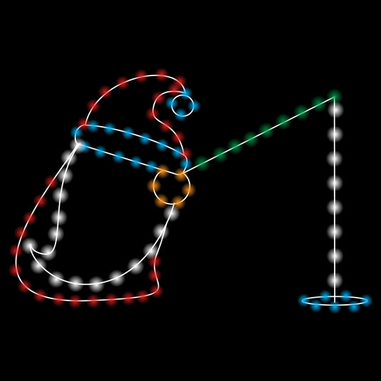 4' Fishing Gnome Silhouette Christmas Ground Mounted Decoration