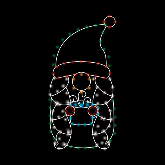 4' Gnome with Cocoa Silhouette Christmas Ground Mounted Decoration