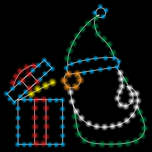 4' Gnome with Gifts Silhouette Christmas Ground Mounted Decoration