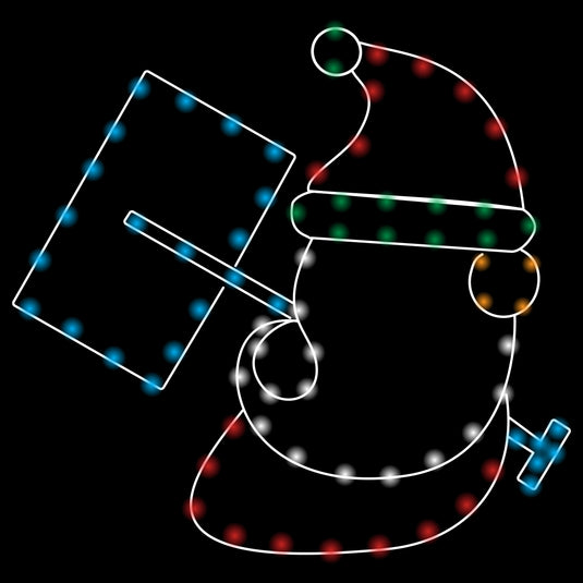 4' Gnome with Shovel Silhouette Christmas Ground Mounted Decoration