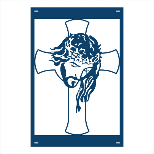 M124 Jesus Bowed Head - Metal Pole Banner