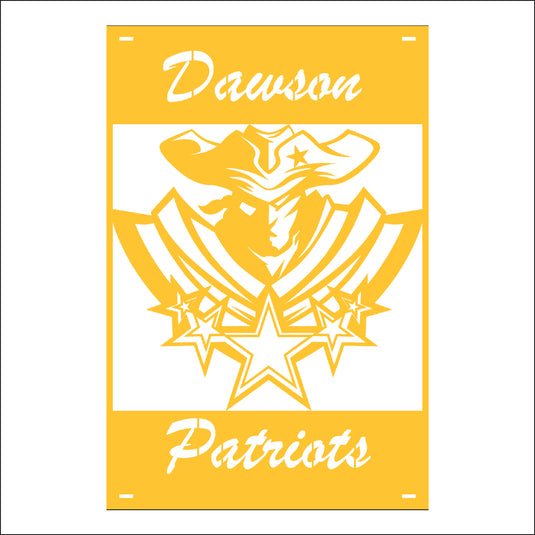 M129 Mascot Patriots - Metal Pole Banner