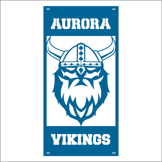 M132 Mascot Vikings - Metal Pole Banner