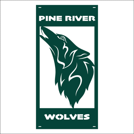 M136 Mascot Wolves - Metal Pole Banner