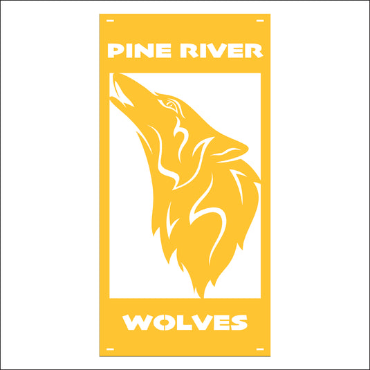 M136 Mascot Wolves - Metal Pole Banner