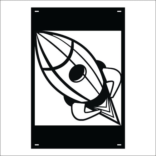 M138 Mascot Rockets - Metal Pole Banner