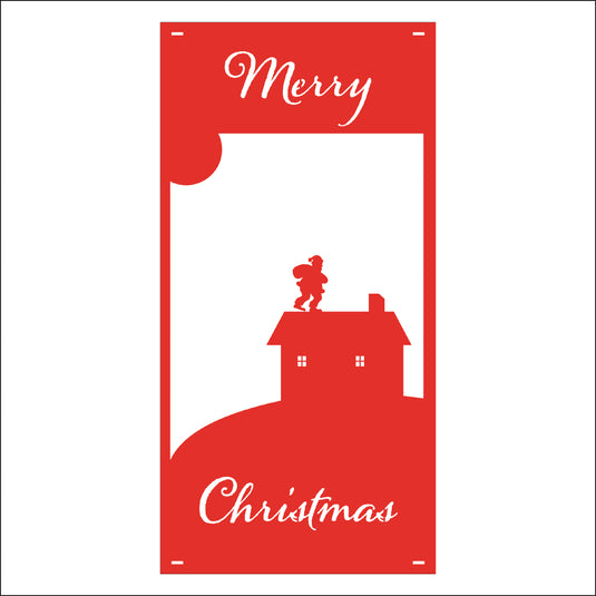 M139 Santa on the Rooftop - Metal Pole Banner