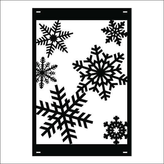 M141 Snowflakes - Metal Pole Banner