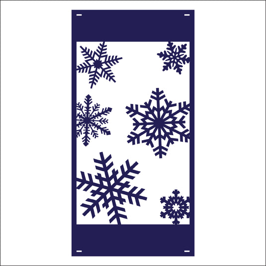 M141 Snowflakes - Metal Pole Banner