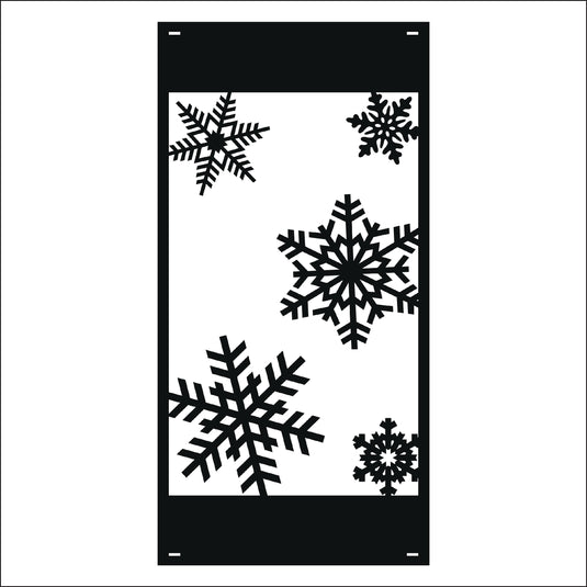 M141 Snowflakes - Metal Pole Banner