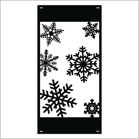 M141 Snowflakes - Metal Pole Banner