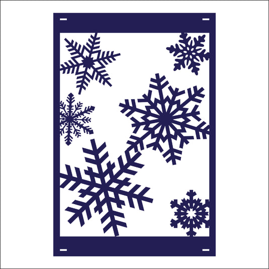 M141 Snowflakes - Metal Pole Banner