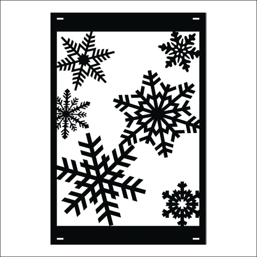 M141 Snowflakes - Metal Pole Banner