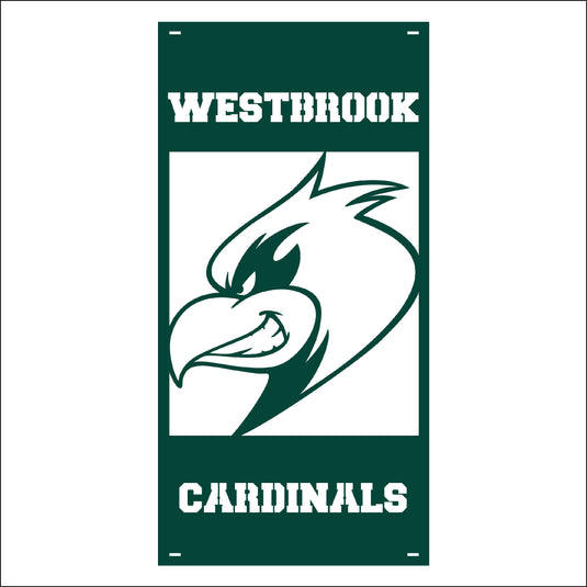 M143 Mascot Cardinals - Metal Pole Banner