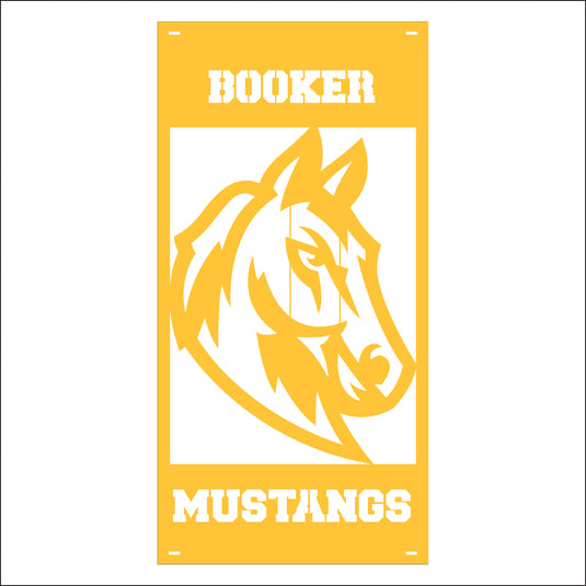 M144 Mascot Mustangs - Metal Pole Banner