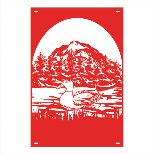 M157 Duck on Water - Metal Pole Banner