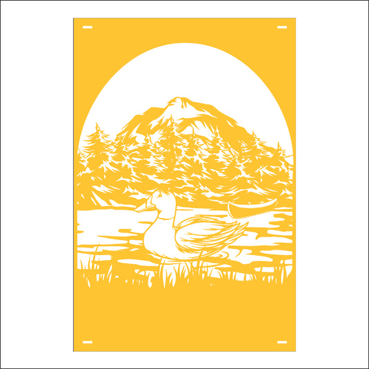 M157 Duck on Water - Metal Pole Banner