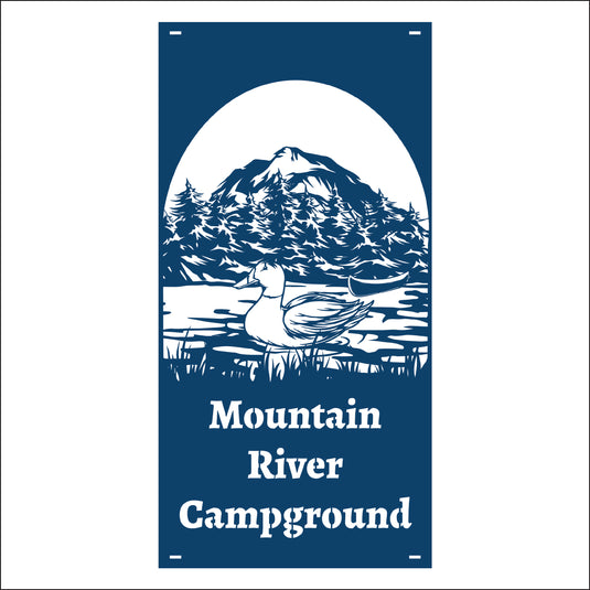 M157 Duck on Water - Metal Pole Banner