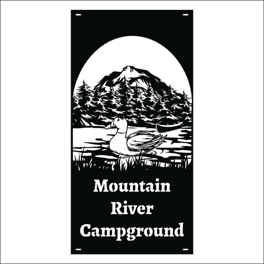 M157 Duck on Water - Metal Pole Banner