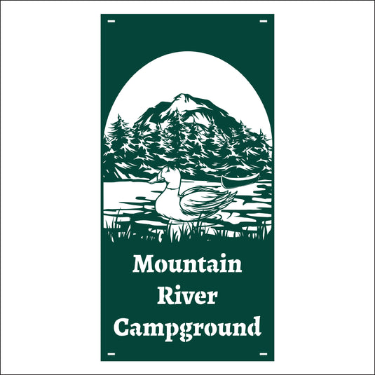 M157 Duck on Water - Metal Pole Banner