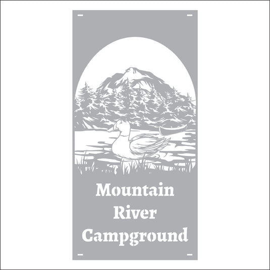 M157 Duck on Water - Metal Pole Banner