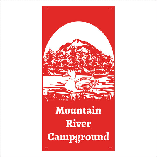 M157 Duck on Water - Metal Pole Banner