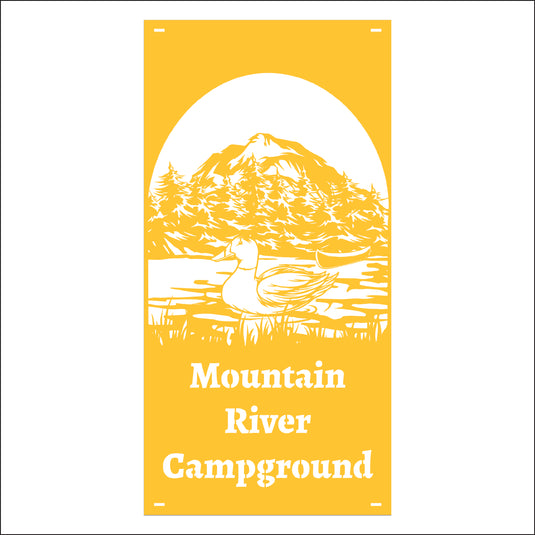 M157 Duck on Water - Metal Pole Banner