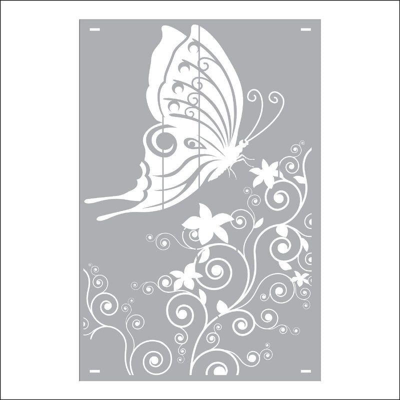 Load image into Gallery viewer, M158 Butterfly and Flowers - Metal Pole Banner
