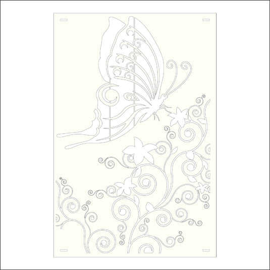 M158 Butterfly and Flowers - Metal Pole Banner