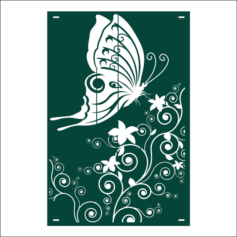 Load image into Gallery viewer, M158 Butterfly and Flowers - Metal Pole Banner
