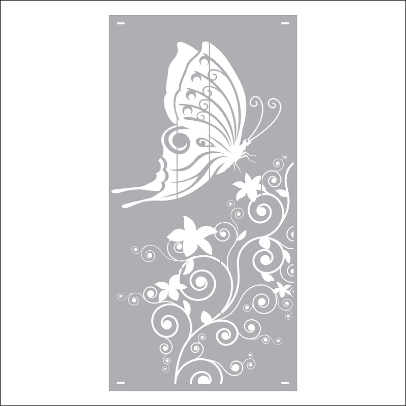 Load image into Gallery viewer, M158 Butterfly and Flowers - Metal Pole Banner
