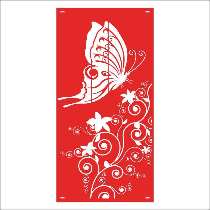 Load image into Gallery viewer, M158 Butterfly and Flowers - Metal Pole Banner
