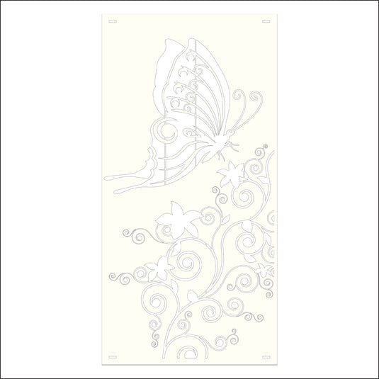 M158 Butterfly and Flowers - Metal Pole Banner