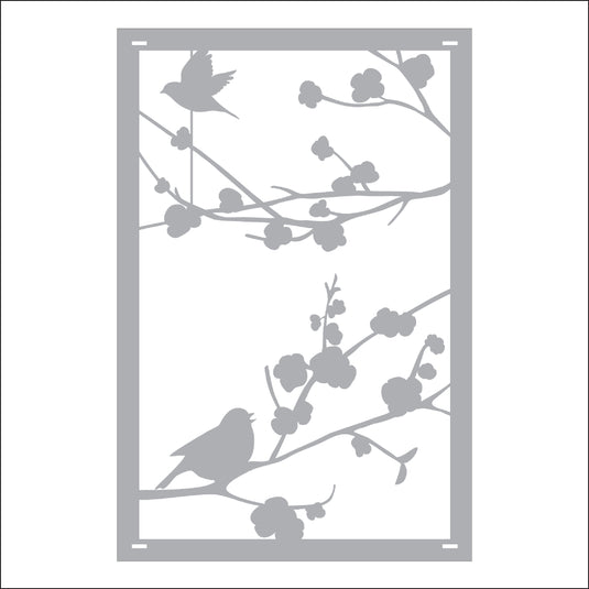 M162 Birds on Branch - Metal Pole Banner