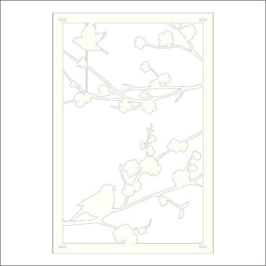 M162 Birds on Branch - Metal Pole Banner