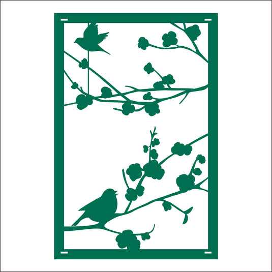 M162 Birds on Branch - Metal Pole Banner