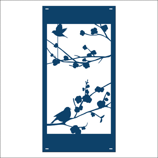 M162 Birds on Branch - Metal Pole Banner