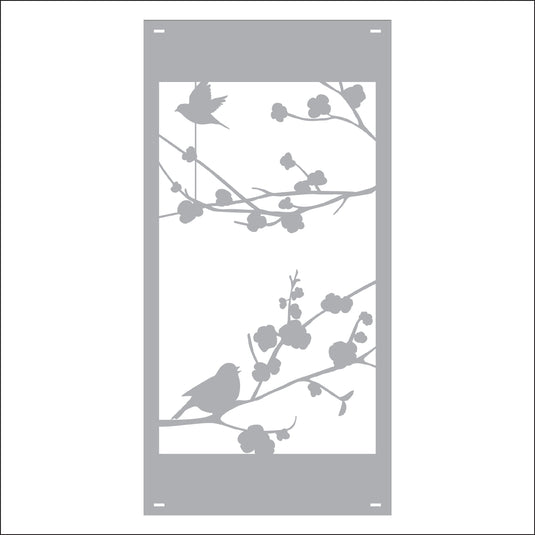 M162 Birds on Branch - Metal Pole Banner