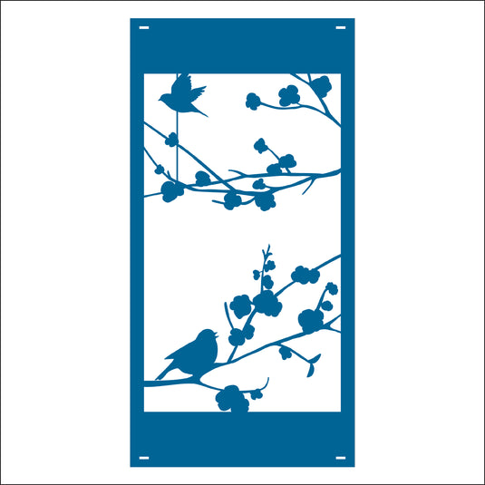 M162 Birds on Branch - Metal Pole Banner