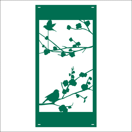 M162 Birds on Branch - Metal Pole Banner