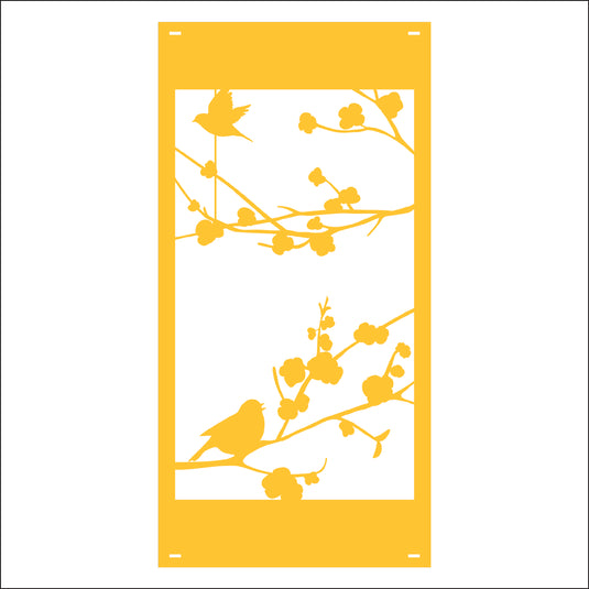 M162 Birds on Branch - Metal Pole Banner