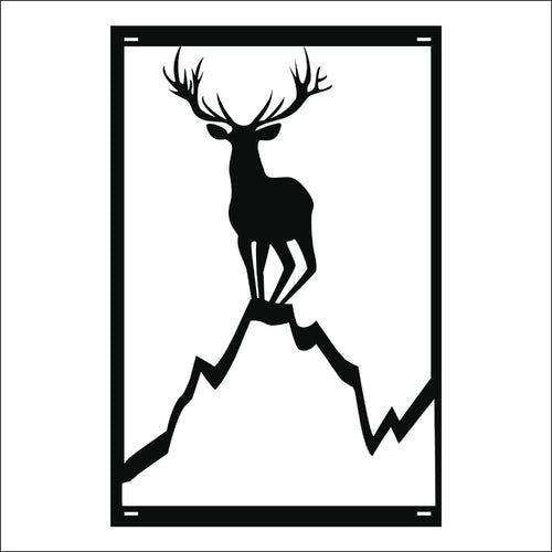 M163 Deer on Hill - Metal Pole Banner