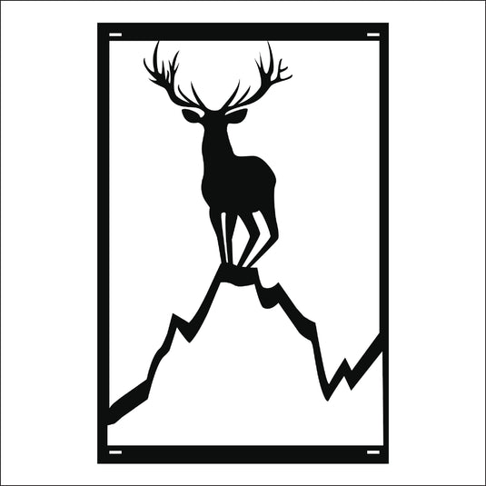 M163 Deer on Hill - Metal Pole Banner