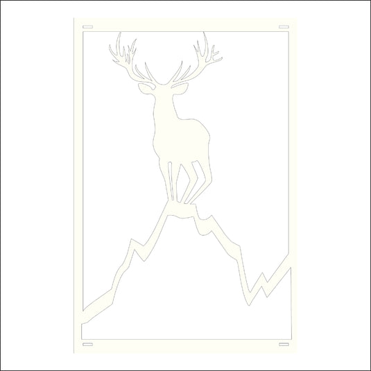 M163 Deer on Hill - Metal Pole Banner