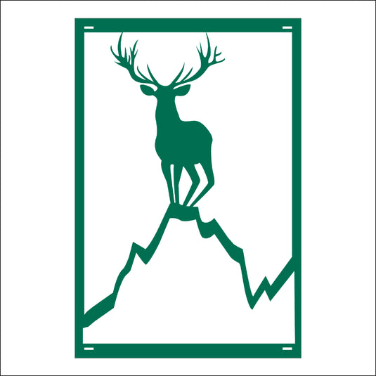 M163 Deer on Hill - Metal Pole Banner