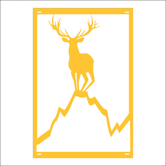 M163 Deer on Hill - Metal Pole Banner